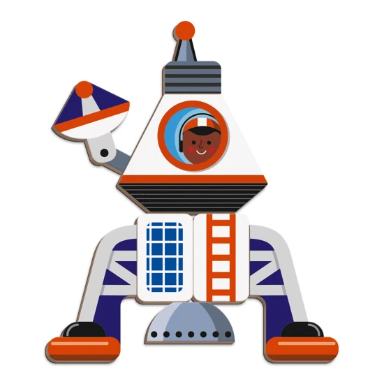 Magnetická kniha Vesmír: Děti skládají vesmírná vozidla a postavičky.