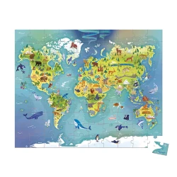 Puzzle v kufříku Mapa světa 100ks Puzzle v kufříku Mapa světa 100ks
