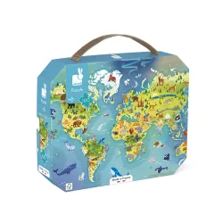 Puzzle v kufříku Mapa světa 100ks Puzzle v kufříku Mapa světa 100ks
