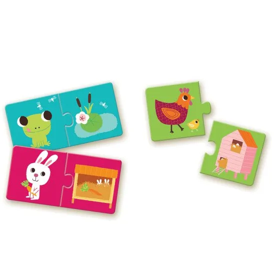 Puzzle duo Kde bydlí zvířátka 