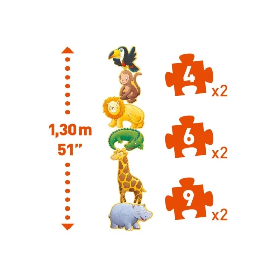 Puzzle Safari zvířátka