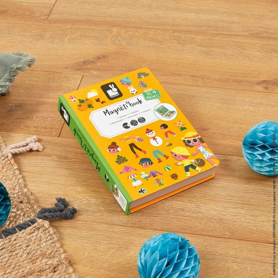 Magnetická kniha Čtyři roční období - děti skládají scenérie podle ročních období.