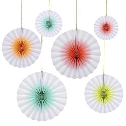 Rozety Bílé & neon 6 ks