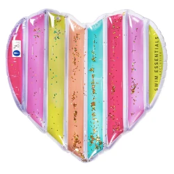 Nafukovací lehátko Srdce duha se třpytkami 150 cm
