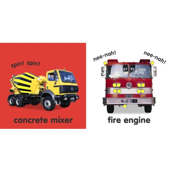 Leporelo Baby Touch and Feel - Trucks je neodmyslitelným pokladem v knihovně každého batolata, které fascinují kola.