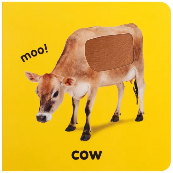 Oblíbené dětské dotykové leporelo Farm představí batolatům život na farmě. 