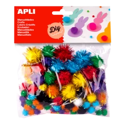 POM-POM kuličky se třpytkami mix velikostí a barev 78 ks POM-POM kuličky se třpytkami mix velikostí a barev 78 ks