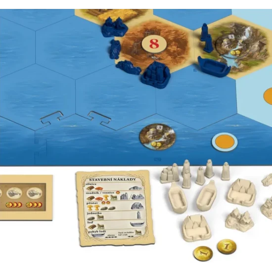 Rozšíření Catan s novými ostrovy, pirátskými tábory a obchodováním s kořením a rybami.