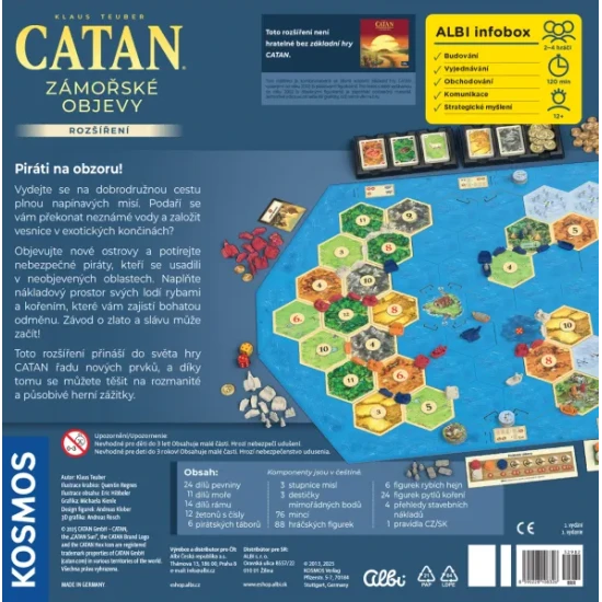 Rozšíření Catan s novými ostrovy, pirátskými tábory a obchodováním s kořením a rybami.