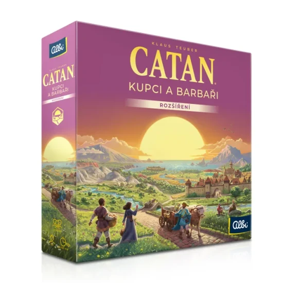 Rozšíření Catan Kupci a barbari s novými scénáři, obchodováním a obranou před barbary.