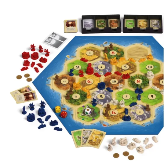 Rozšíření Catan Kupci a barbari s novými scénáři, obchodováním a obranou před barbary.