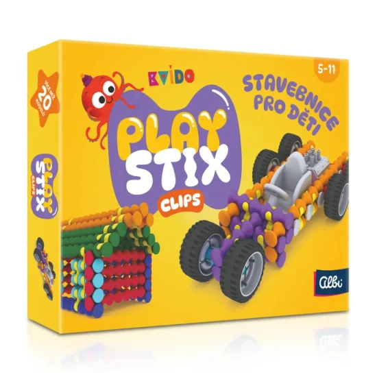 Stavebnice pro děti Kvído Playstix Clips – více než 20 modelů, 100 dílků, tvořivá hra od Albi