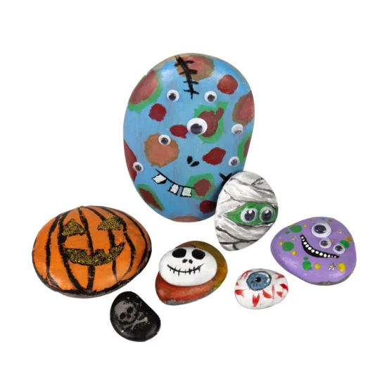 Sada Příšerní kameňáci na malování strašidelných obličejů na kamenech.
