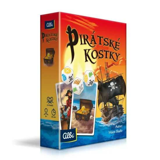 Piratska hra s kostkami a kartami.