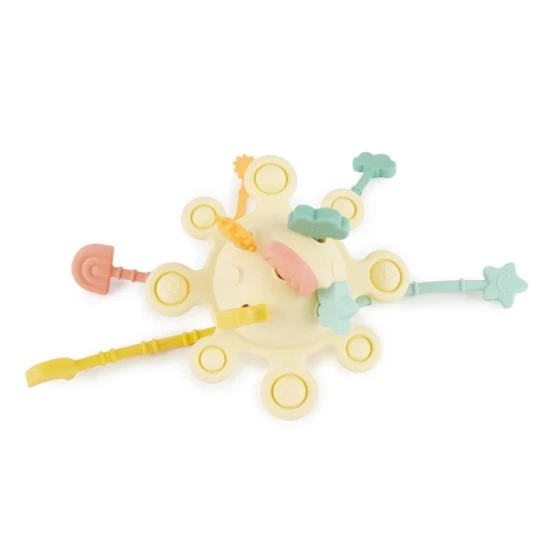 Silikonová motorická hračka s aktivitami Banana – Montessori hračka pro děti od 12 měsíců