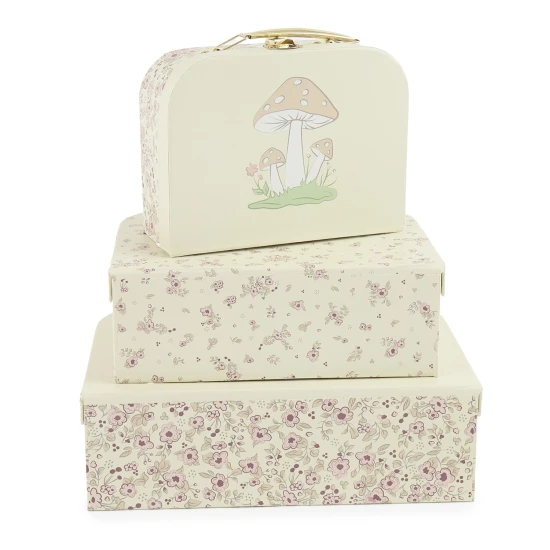 Bieco Sada tří kartonových kufříků jelenček Ella vintage flowers BIECO_04003040