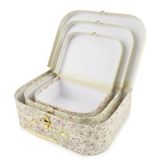 Bieco Sada tří kartonových kufříků jelenček Ella vintage flowers BIECO_04003040