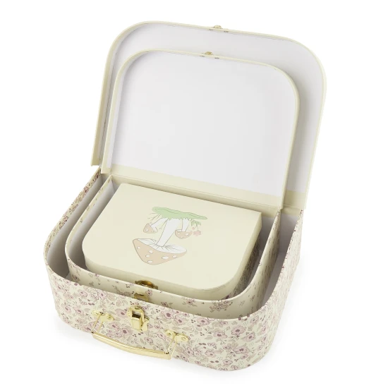 Bieco Sada tří kartonových kufříků jelenček Ella vintage flowers BIECO_04003040