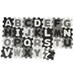 Pěnová hrací podložka s abecedou puzzle black & white 26 ks