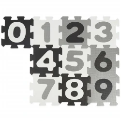Pěnová hrací podložka s čísly puzzle black & white 10 ks