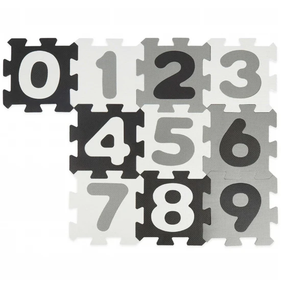 Bieco Pěnová hrací podložka s čísly puzzle black & white 10 ks BIECO_19201507