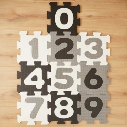 Pěnová hrací podložka s čísly puzzle black & white 10 ks