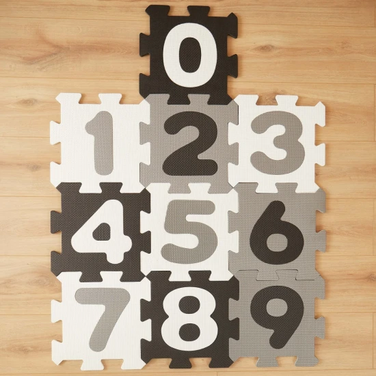 Bieco Pěnová hrací podložka s čísly puzzle black & white 10 ks BIECO_19201507