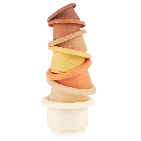 Bieco Silikonové stohovací kalíšky Chocolate Bliss BIECO_20000004