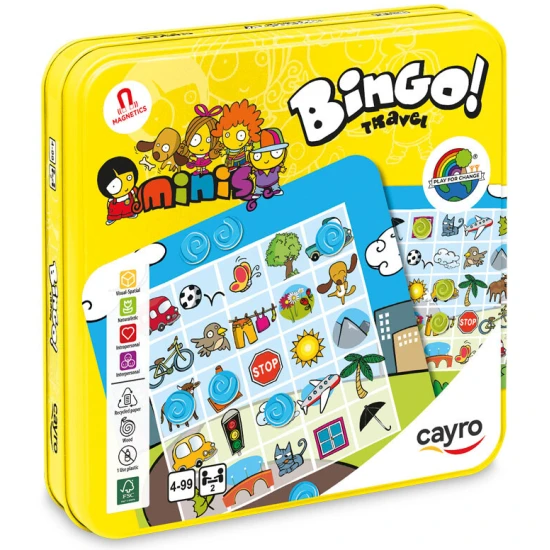 Bingo! Travel – magnetická hra pro 2 hráče v kovové krabičce