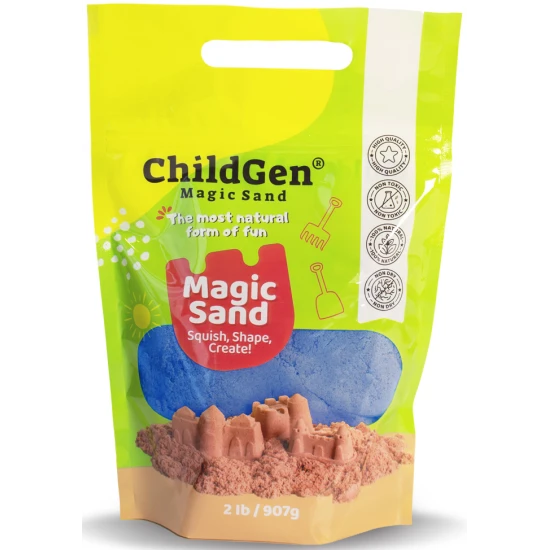 ChildGen Magický písek Blue – přírodní, antibakteriální a voňavý kinetický písek pro děti.