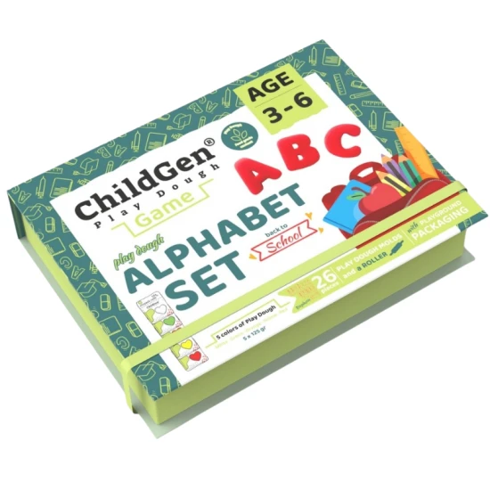 ChildGen Modelovací sada Abeceda - přírodní plastelína s formičkami a hrací podložkou.