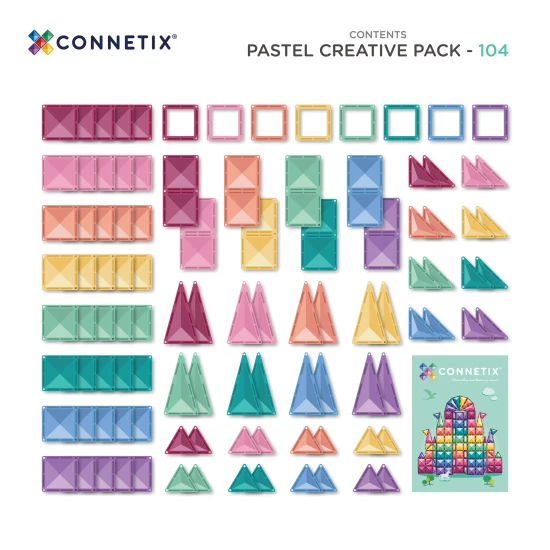 Magnetická stavebnice Pastel Creative Pack 104 dílů