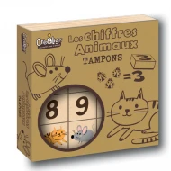 Dřevěná razítka Zvířata a čísla 15 ks