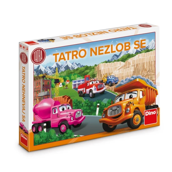 Tatro nezlob se – dětská stolní hra s autíčkem Tatra, hrací plán a kostka s obrázky