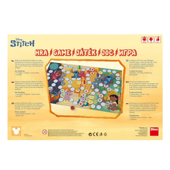 Hra Stitch – dětská stolní hra s postavičkami Lilo a Stitch, herní plán a figurky