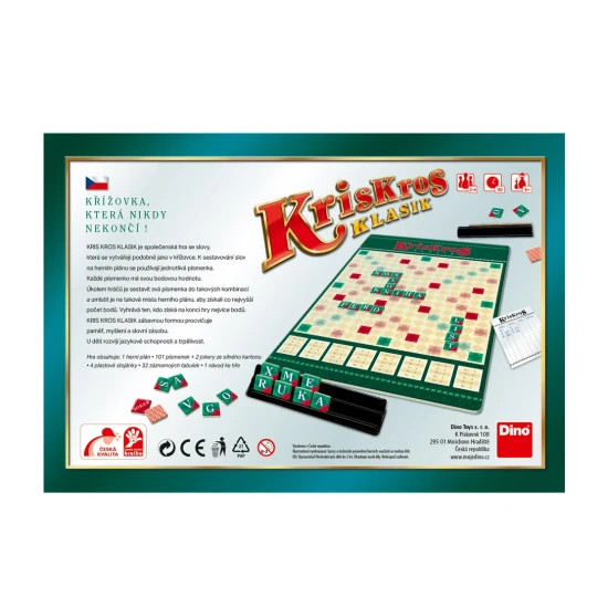 Kris Kros Klasik – česká slovní stolní hra, herní plán, písmenka, rodinná hra