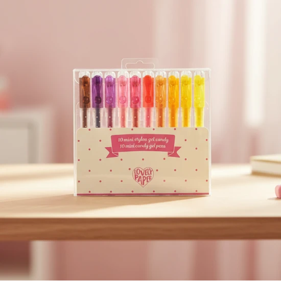 Zářivá mini gelová pera 10 ks