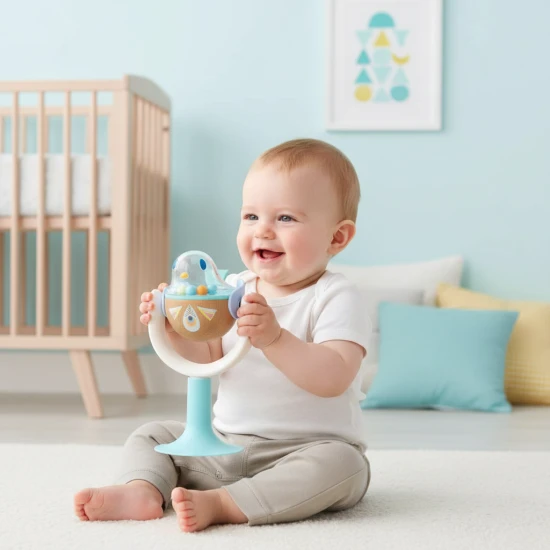 Chrastítko s přísavkou Ptáček