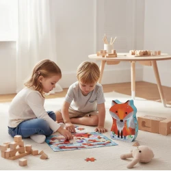 Siluetové puzzle: Liška Ginger