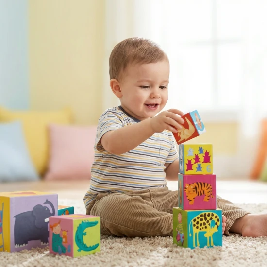 Stavějte barevné pyramidy se zvířátky