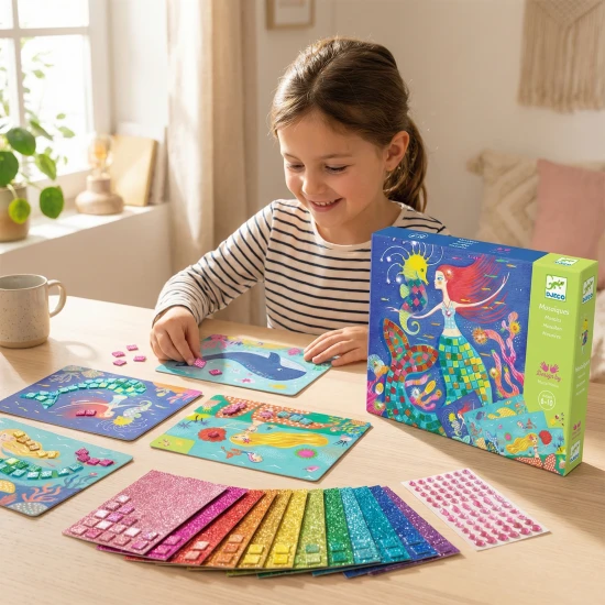 Pěnová mozaika Mořské panny Tvorba podle čísel