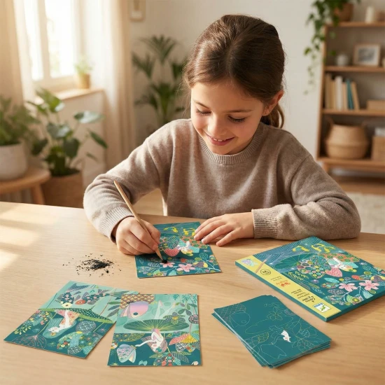 Vyškrabávací obrázky Jezírko s duhovým leskem