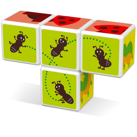 Magnetické kostky pro děti – 3D skládání zvířátek z říše hmyzu od 18 měsíců