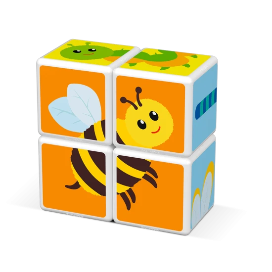 Magnetické kostky pro děti – 3D skládání zvířátek z říše hmyzu od 18 měsíců