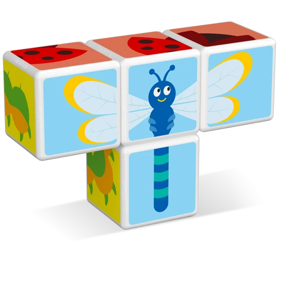 Magnetické kostky pro děti – 3D skládání zvířátek z říše hmyzu od 18 měsíců