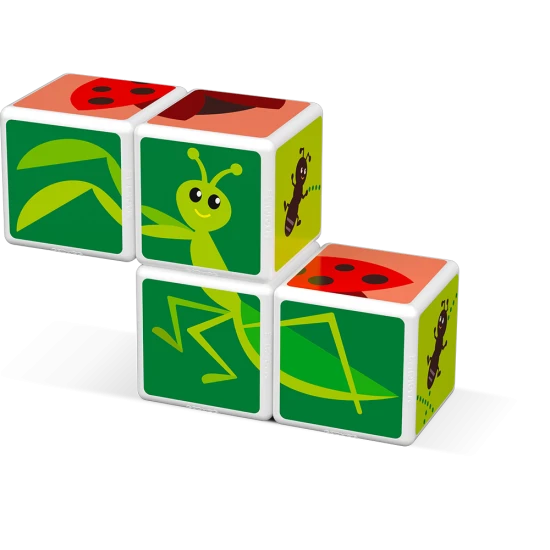 Magnetické kostky pro děti – 3D skládání zvířátek z říše hmyzu od 18 měsíců