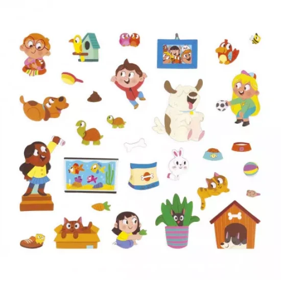 Magnetické příběhy pro děti s domácími mazlíčky od Janod.