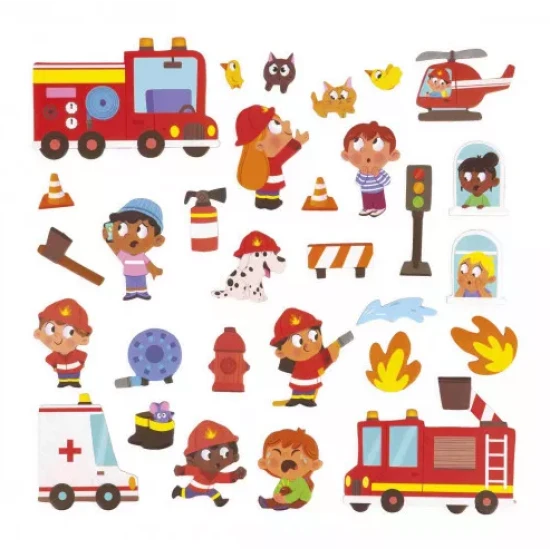 Magnetické příběhy pro děti s požárníky od Janod.