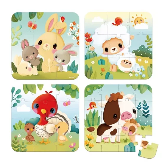 Nechte se okouzlit krásnými ilustracemi, které dětem pomohou naučit se jména zvířátek a jejich mláďat.