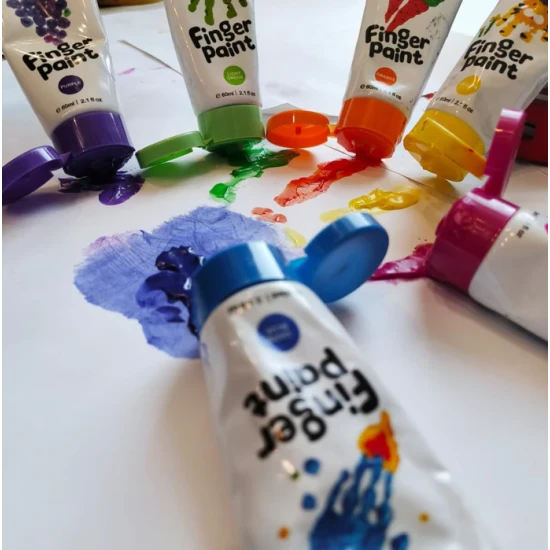 Dětská sada prstových barev a pěnových razítek – omyvatelné barvy